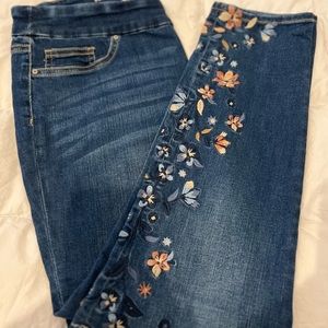 Chico’s Denim Embroidered Pull on Jeggings Size OR (US Size 4-6 Reg)